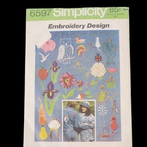 70s Simplicity Transfer for Embroidery Pattern 6597 Craftcore Grannycore UNUSED